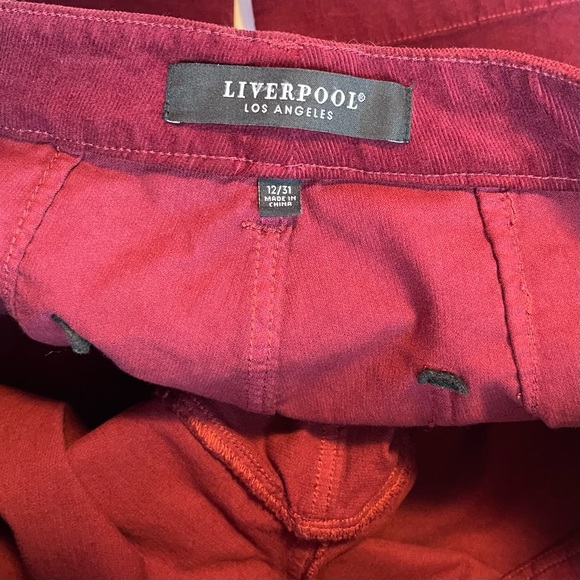 LIVERPOOL LA Corduroy Crop - Wide Leg & Ruby - Size 12 | 31 - Picture 10 of 13